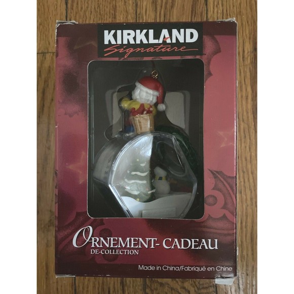 Kirkland Collectible Ornament Santa Sitting On Cookie Jar Snow Scene Christmas - Picture 2 of 3